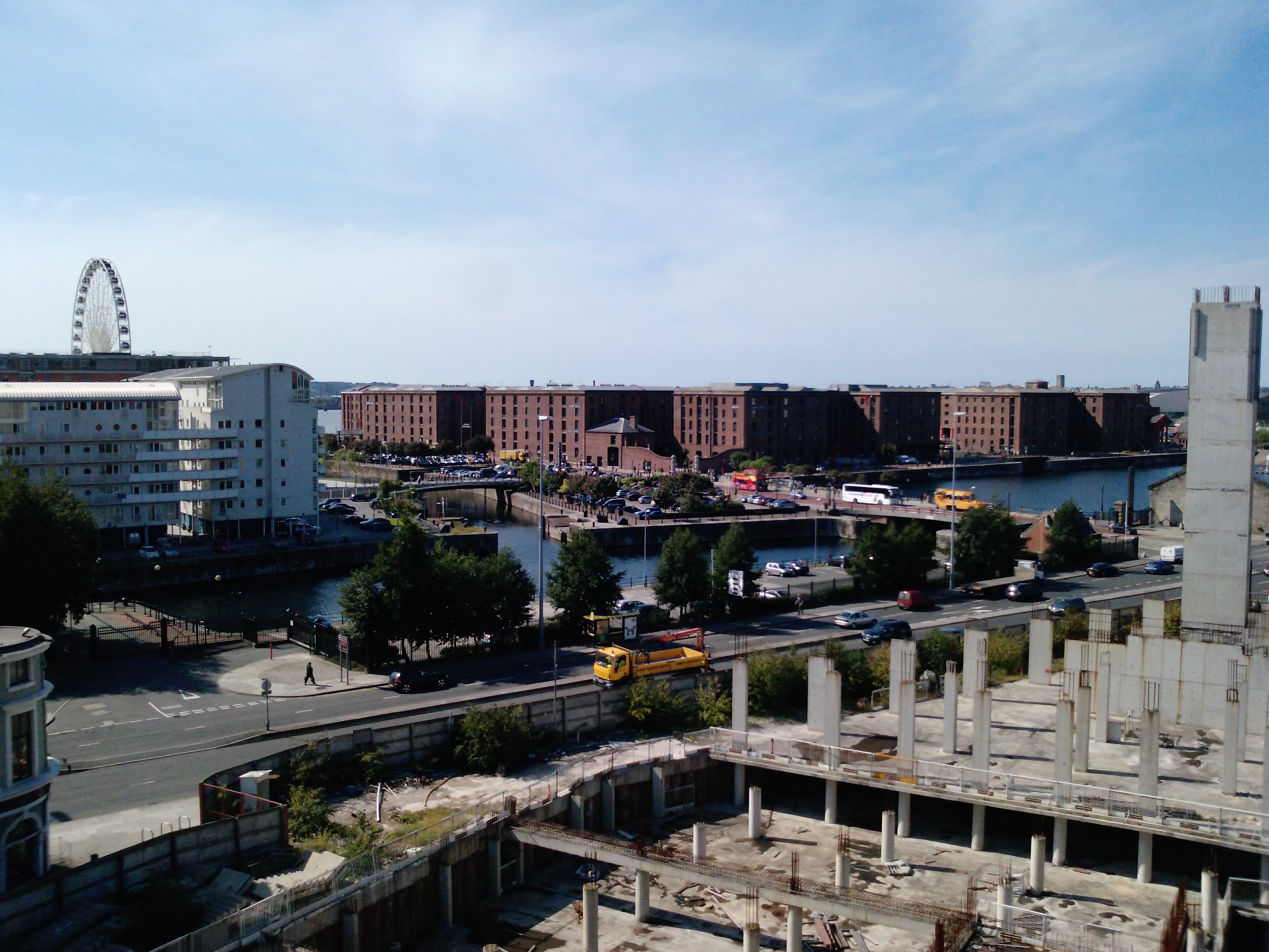 Construction-stage view towards Liverpool’s waterfront