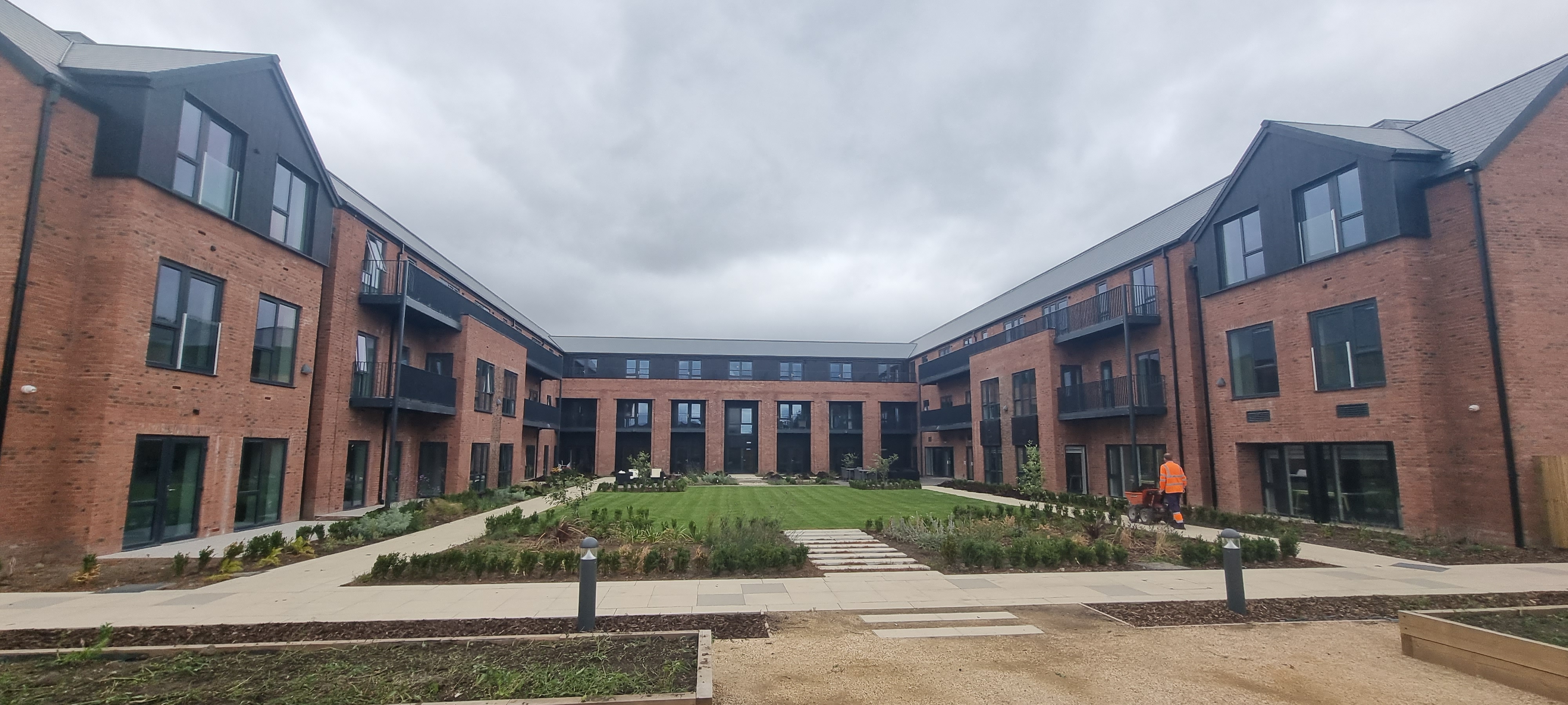 Courtyard and landscaped gardens at Poppyfields